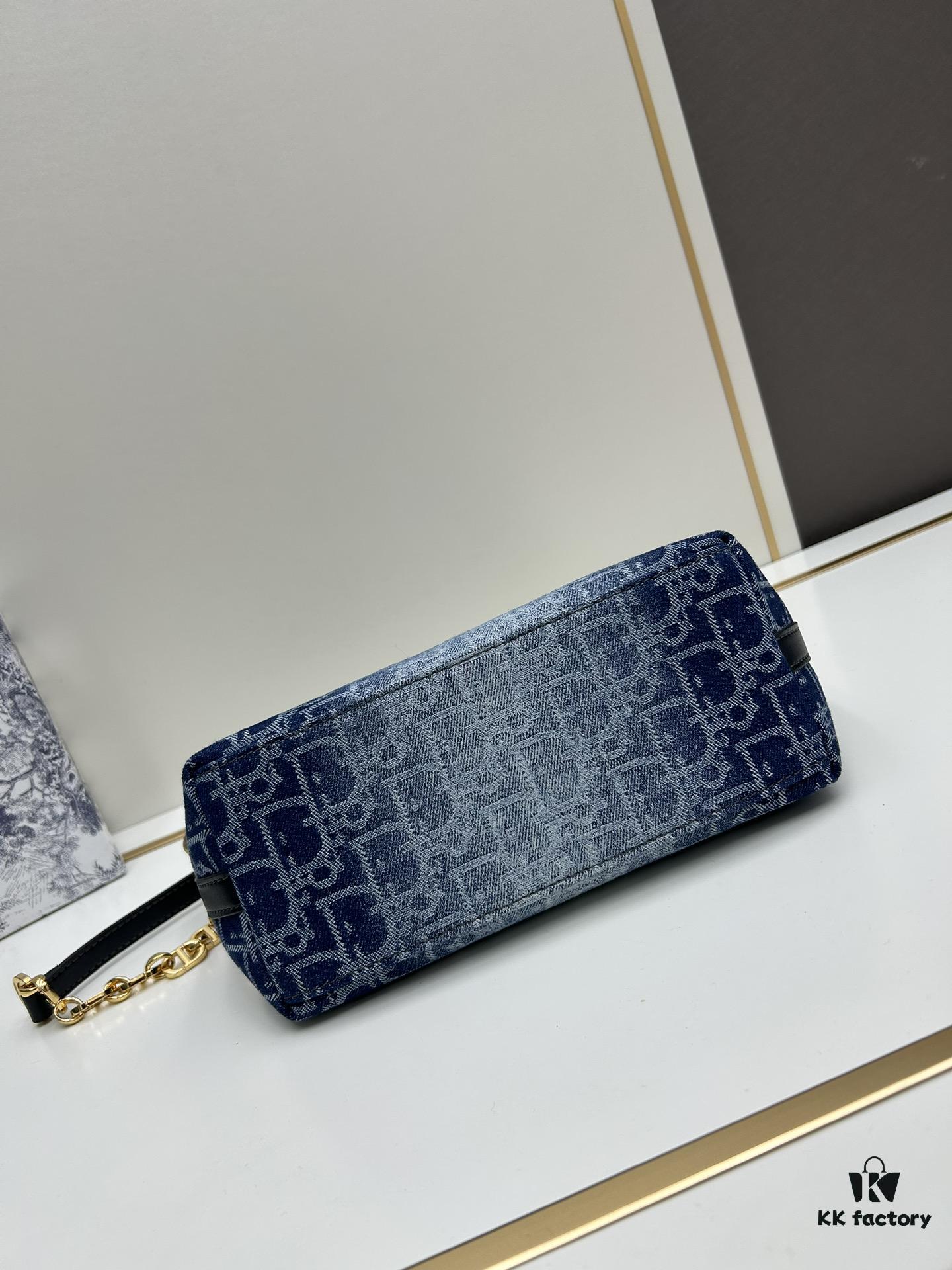 Diorstar Hobo Chain Bag in Blue Denim Dior Oblique Jacquard