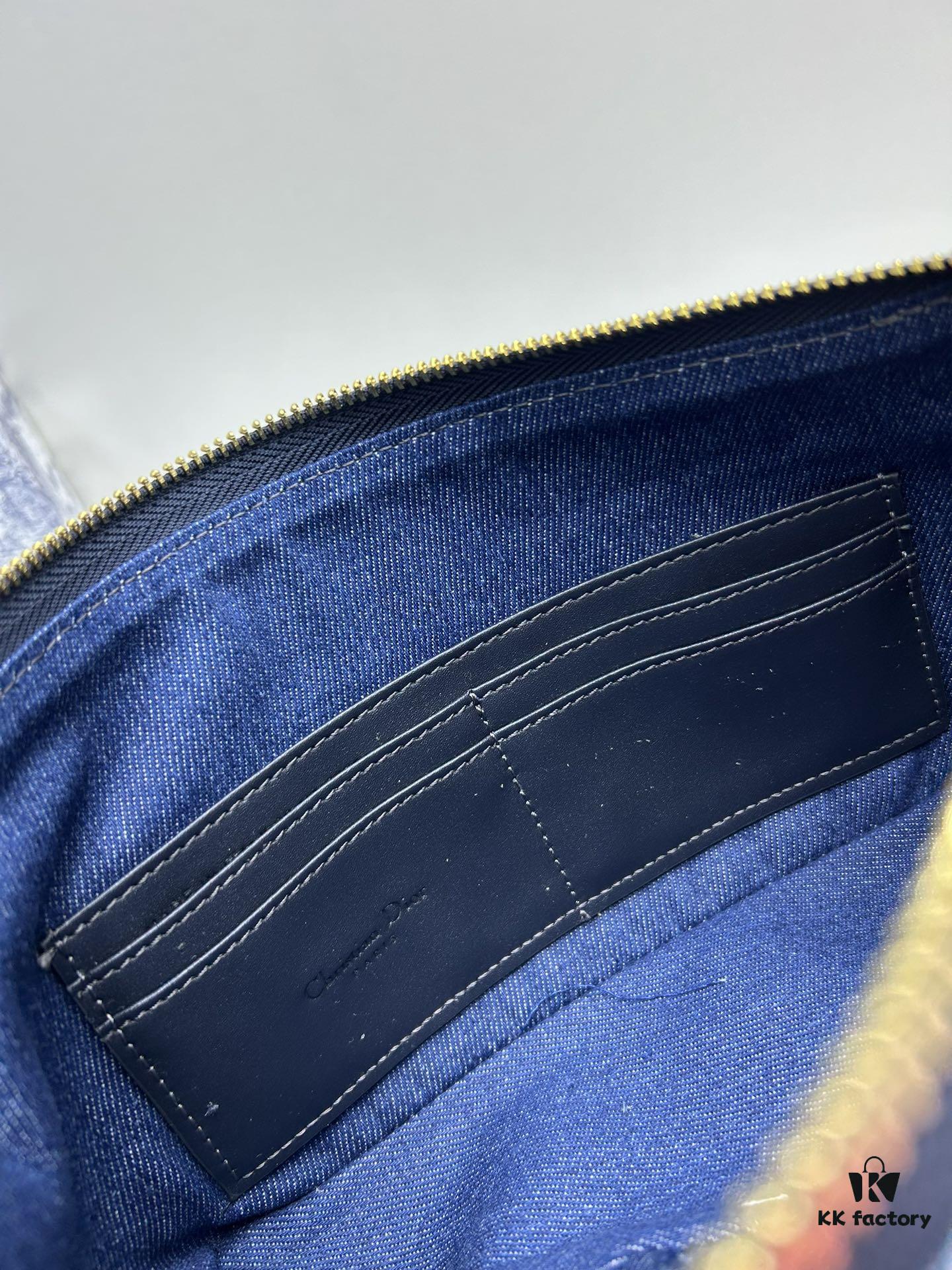 Diorstar Hobo Chain Bag in Blue Denim Dior Oblique Jacquard