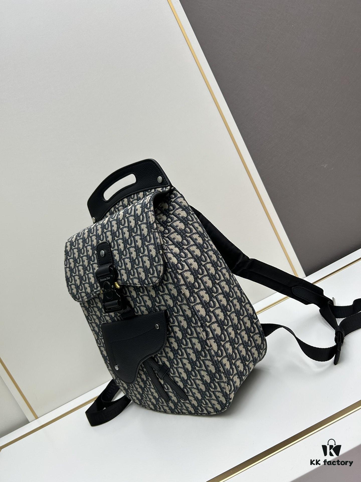 Gallop Backpack in Black Grained Calfskin, Size 29x24x12, Model No. 9038