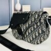 Saddle Messenger Bag with Box (Beige and Black Oblique Print)