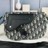 Saddle Messenger Bag with Box (Beige and Black Oblique Print)