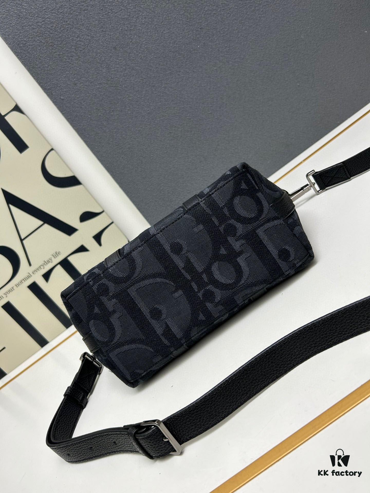 Weekender 25 Handbag in Black Oversized Oblique Print