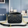 Dior Caro Top Handle Camera Bag in Black Calfskin, Small Size, from Spring-Summer 2024 Ready-to-Wear Collection