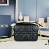 Dior Caro Top Handle Camera Bag in Black Calfskin, Small Size, from Spring-Summer 2024 Ready-to-Wear Collection