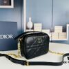 Dior Caro Top Handle Camera Bag in Black Calfskin, Small Size, from Spring-Summer 2024 Ready-to-Wear Collection