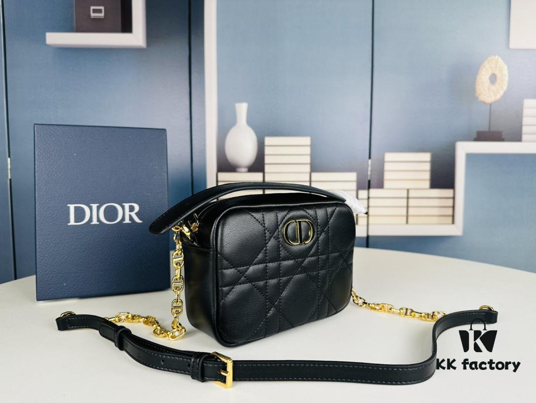 Dior Caro Top Handle Camera Bag in Black Calfskin, Small Size, from Spring-Summer 2024 Ready-to-Wear Collection