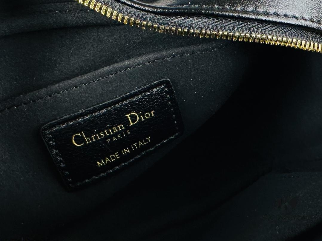 Dior Caro Top Handle Camera Bag in Black Calfskin, Small Size, from Spring-Summer 2024 Ready-to-Wear Collection