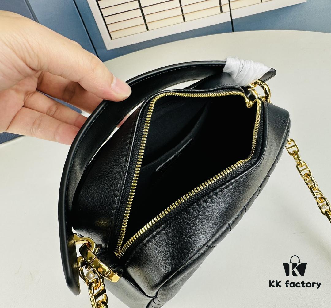 Dior Caro Top Handle Camera Bag in Black Calfskin, Small Size, from Spring-Summer 2024 Ready-to-Wear Collection