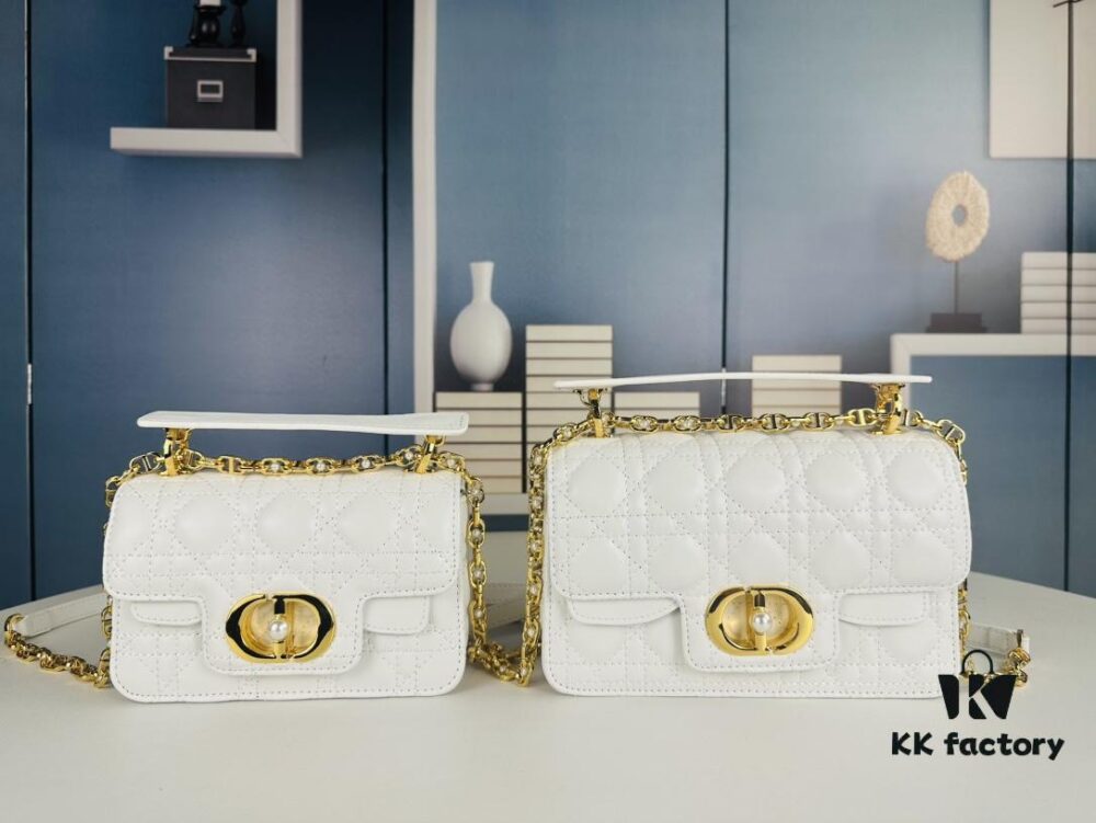 Dior Jolie Small Handbag (with Box) – Black Calfskin with Cannage Stitching and CD Closure