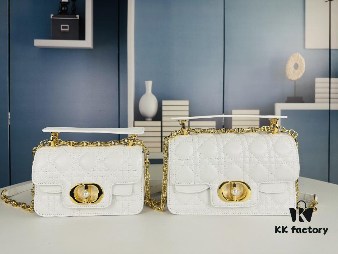 Dior Jolie Small Handbag (with Box) – Black Calfskin with Cannage Stitching and CD Closure