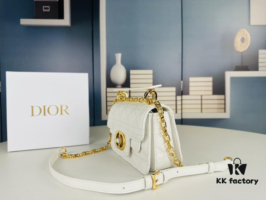 Dior Jolie Small Handbag (with Box) – Black Calfskin with Cannage Stitching and CD Closure