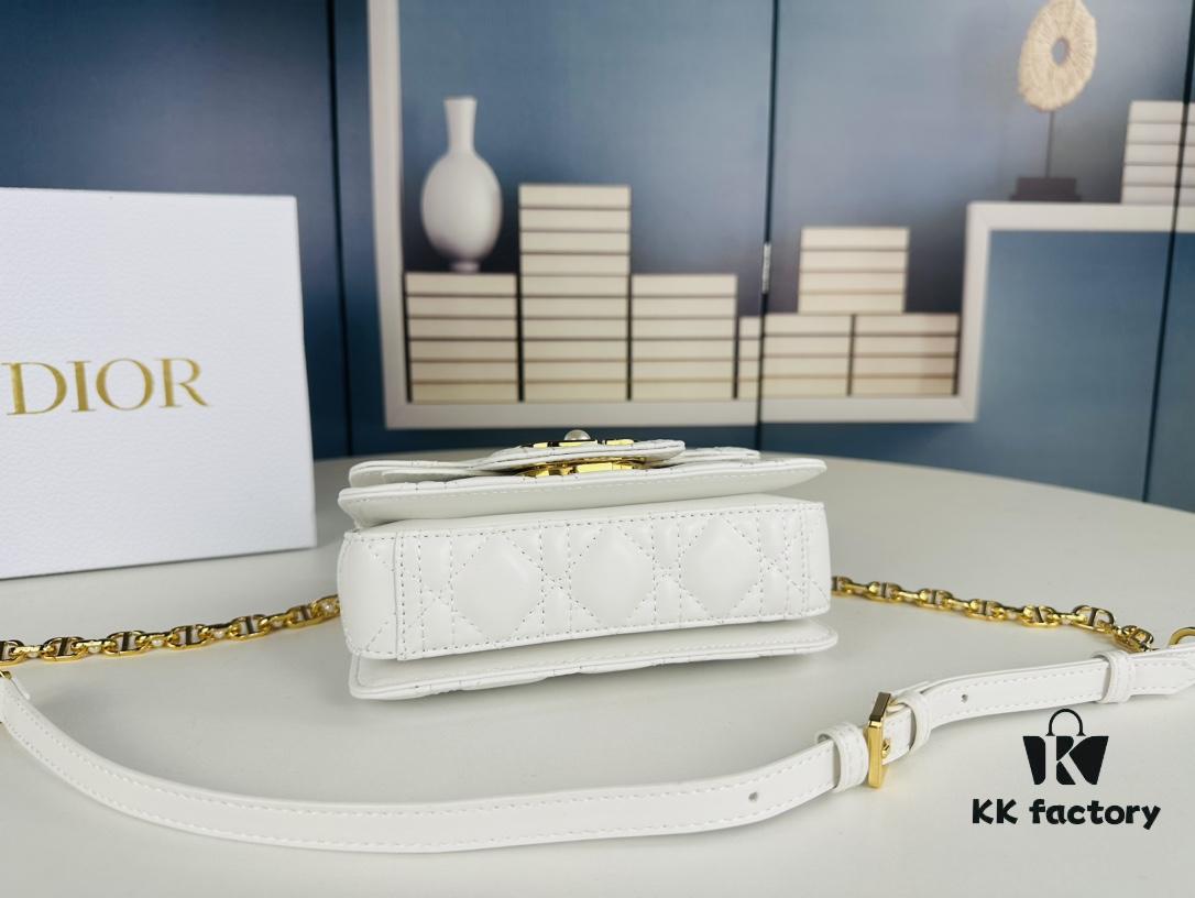 Dior Jolie Small Handbag (with Box) – Black Calfskin with Cannage Stitching and CD Closure