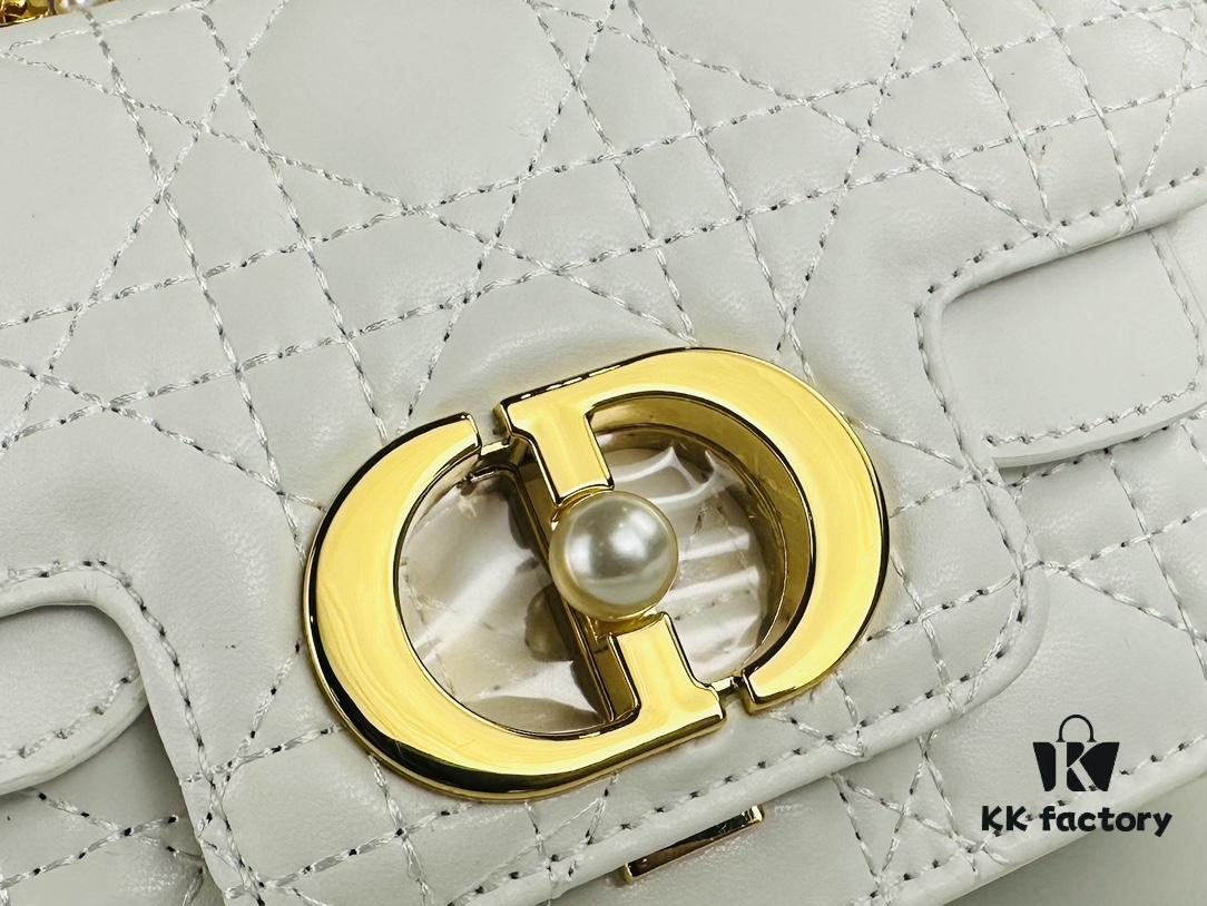 Dior Jolie Small Handbag (with Box) – Black Calfskin with Cannage Stitching and CD Closure