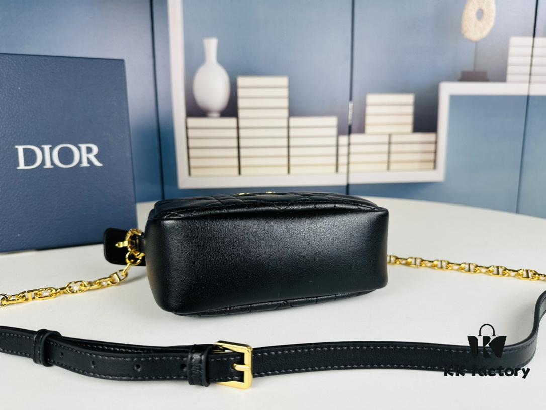 Dior Caro Top Handle Camera Bag in Black Calfskin, Small Size, from Spring-Summer 2024 Ready-to-Wear Collection