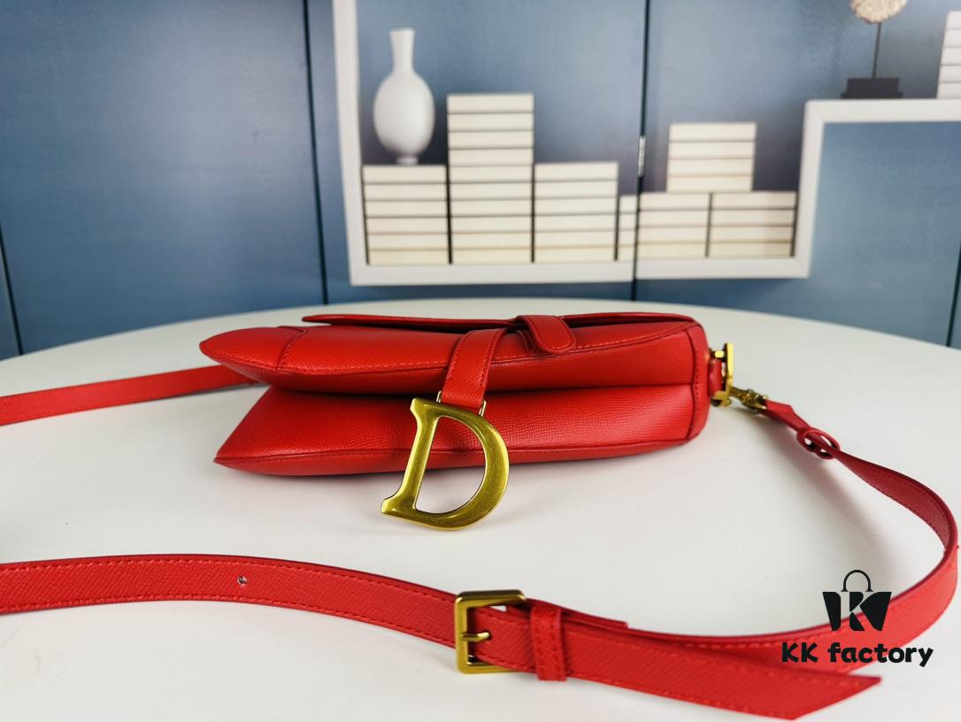 Large Size ♥️ Dior Saddle Bag, Vintage Pattern, Thin Strap, Palm Texture Series [Includes Retail Box 🎁]