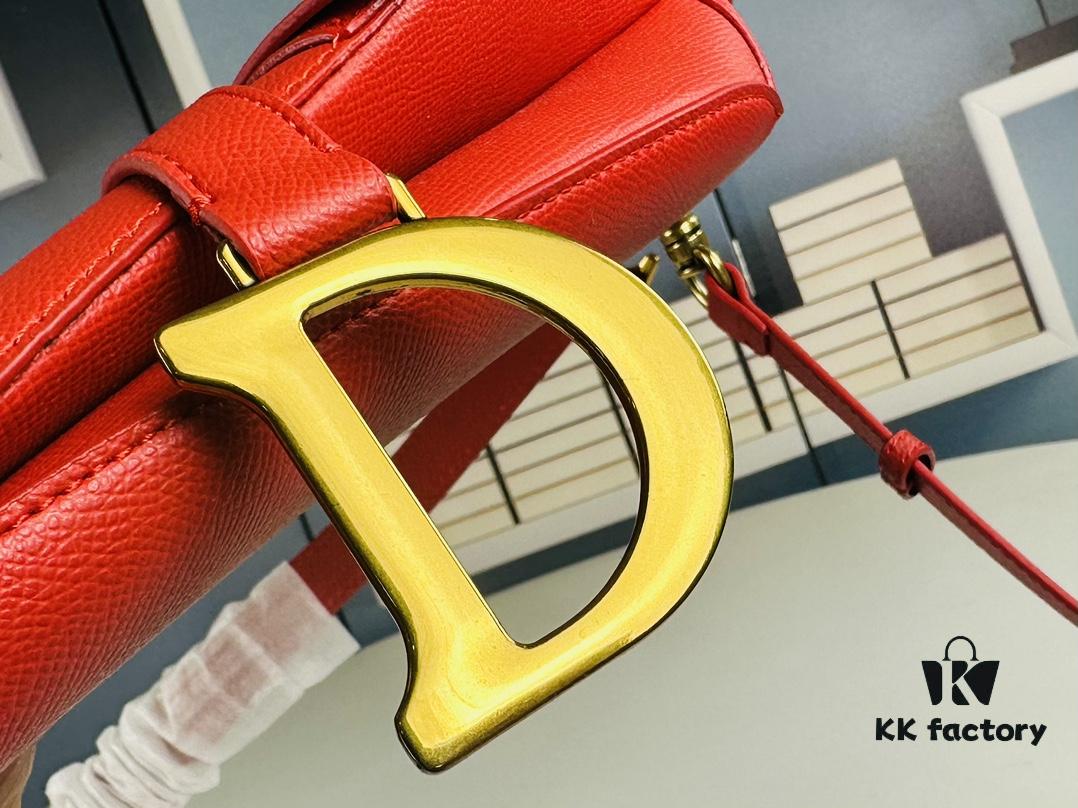 Large Size ♥️ Dior Saddle Bag, Vintage Pattern, Thin Strap, Palm Texture Series [Includes Retail Box 🎁]