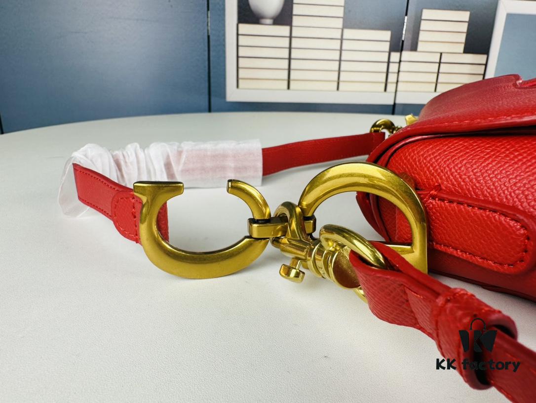 Large Size ♥️ Dior Saddle Bag, Vintage Pattern, Thin Strap, Palm Texture Series [Includes Retail Box 🎁]