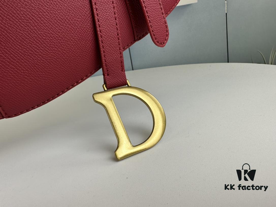 Large Size ♥️ Dior Saddle Bag, Vintage Pattern, Thin Strap, Palm Texture Series [Includes Retail Box 🎁]