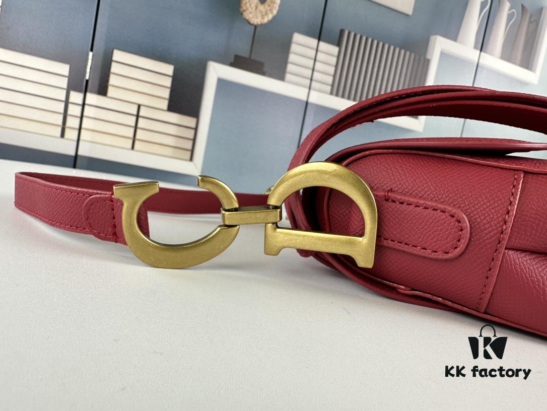 Large Size ♥️ Dior Saddle Bag, Vintage Pattern, Thin Strap, Palm Texture Series [Includes Retail Box 🎁]