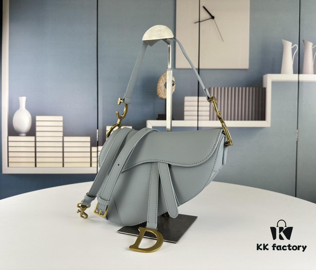 Large Size ♥️ Dior Saddle Bag, Vintage Pattern, Thin Strap, Palm Texture Series [Includes Retail Box 🎁]