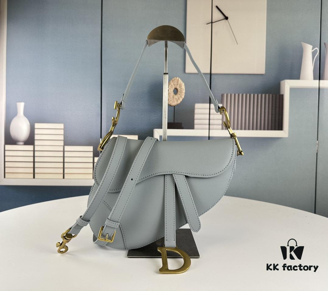 Large Size ♥️ Dior Saddle Bag, Vintage Pattern, Thin Strap, Palm Texture Series [Includes Retail Box 🎁]