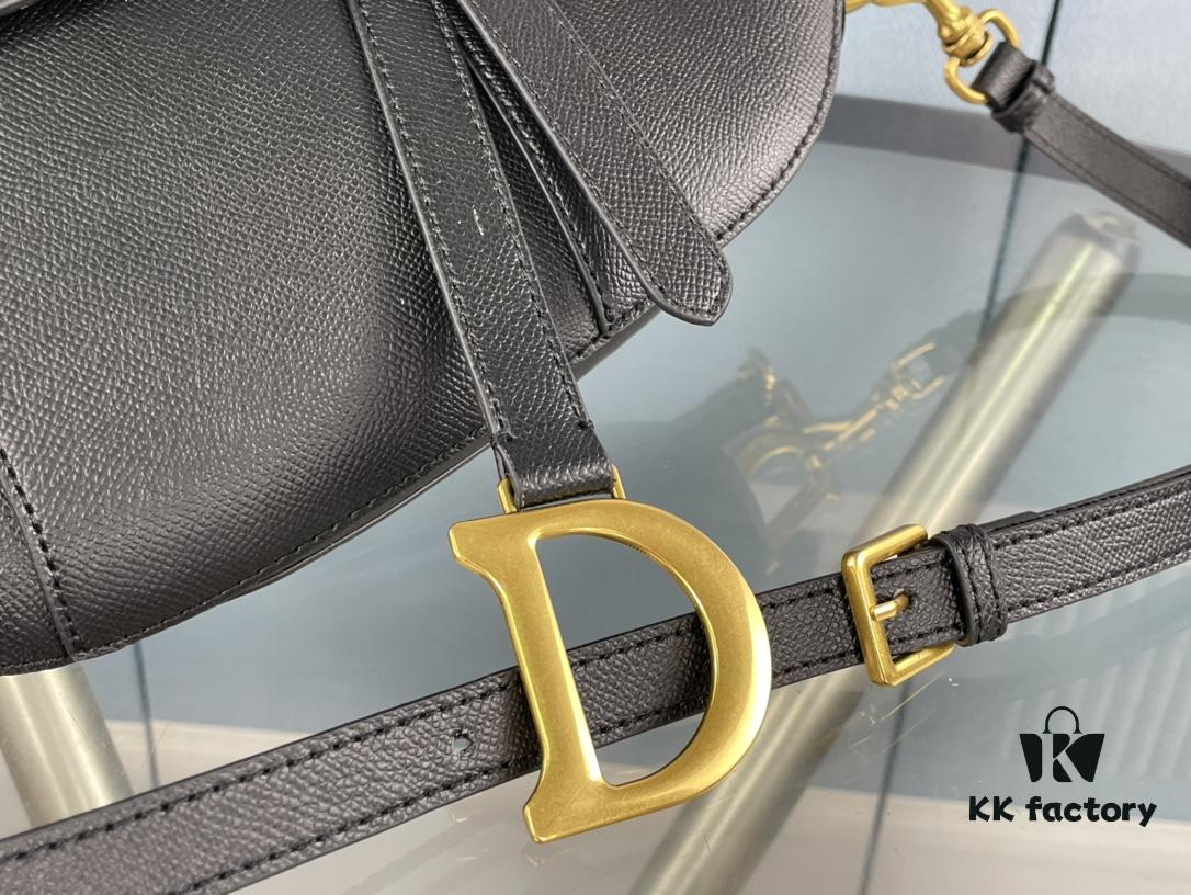 Large Size ♥️ Dior Saddle Bag, Vintage Pattern, Thin Strap, Palm Grain Series [Includes Retail Box 🎁]