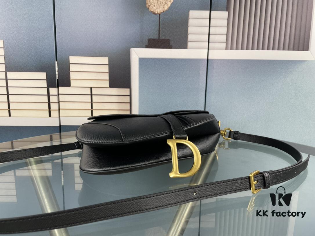 Large Size ♥️ Dior Saddle Bag, Vintage Pattern, Thin Strap, Palm Grain Series [Includes Retail Box 🎁]