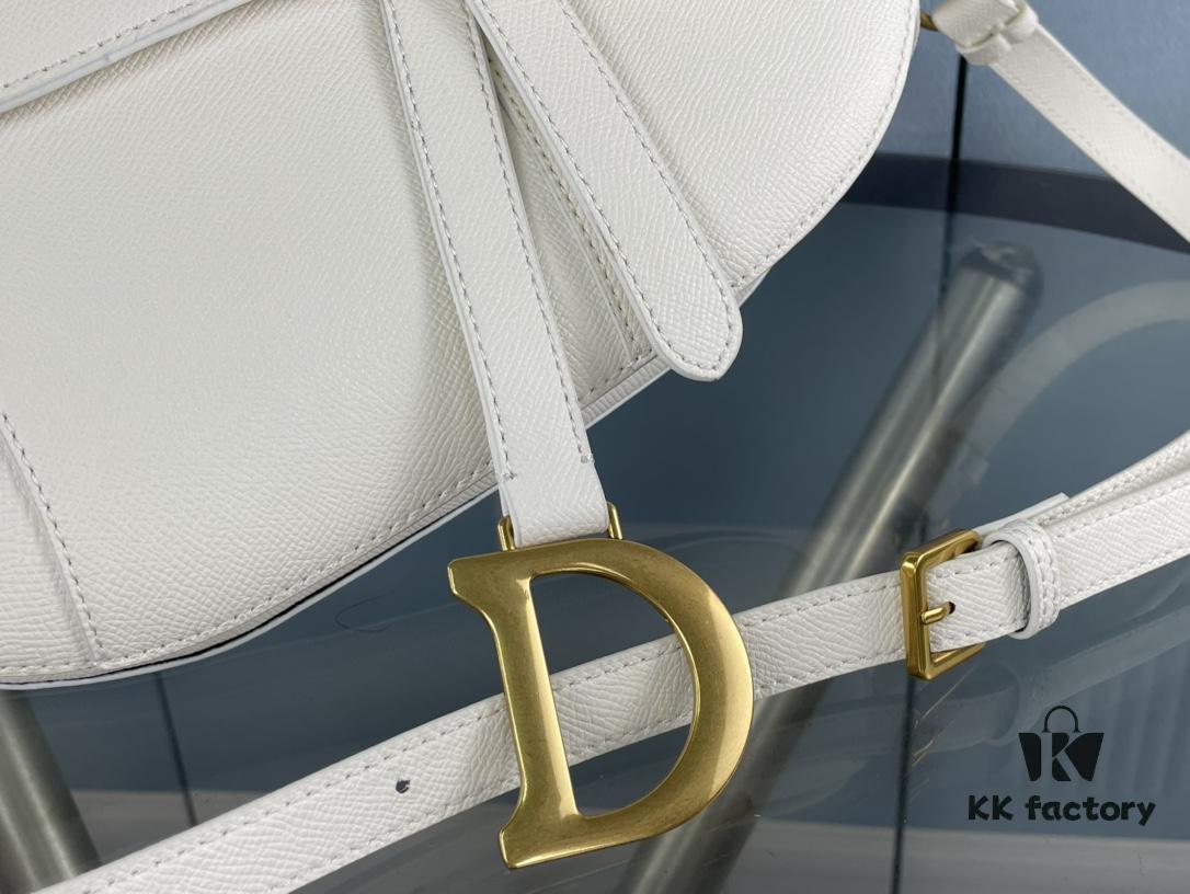 Large Size ♥️ Dior Saddle Bag, Vintage Pattern, Thin Strap, Palm Grain Series [Includes Retail Box 🎁]