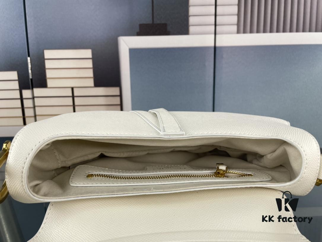 Large Size ♥️ Dior Saddle Bag, Vintage Pattern, Thin Strap, Palm Grain Series [Includes Retail Box 🎁]