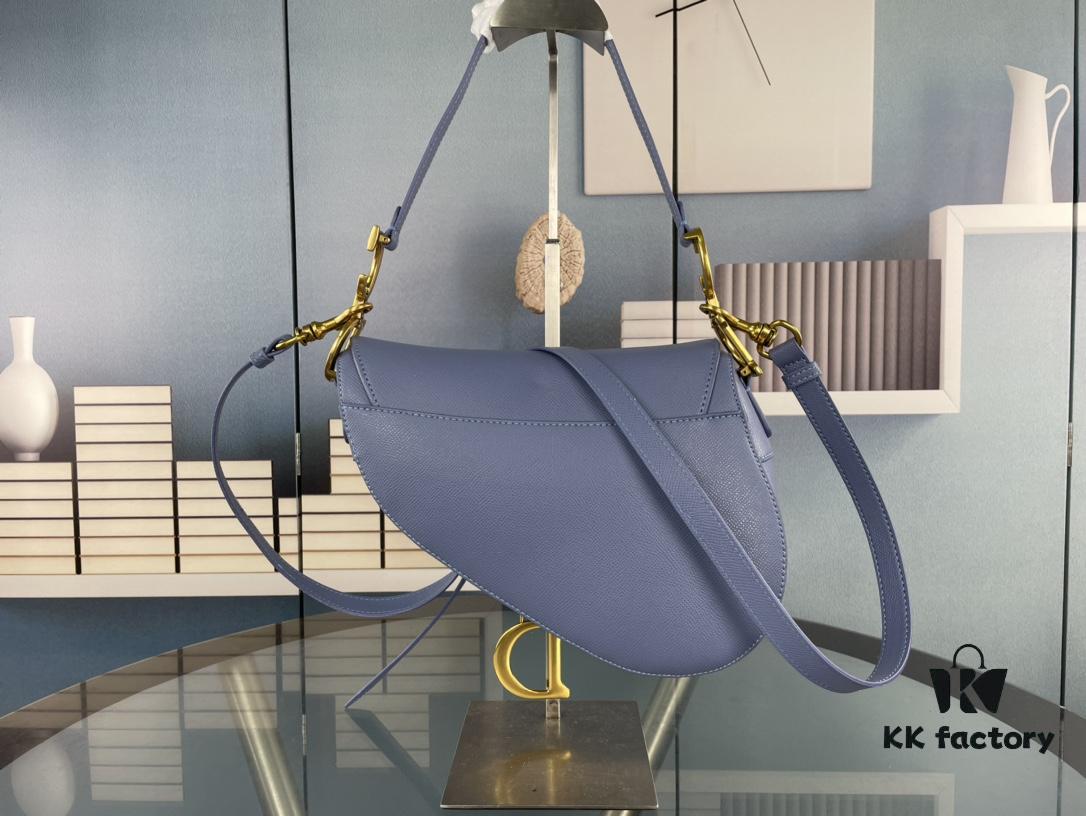 Large Size ♥️ Dior Saddle Bag, Vintage Pattern, Thin Shoulder Strap, Palm Texture Series [Includes Original Retail Box 🎁]