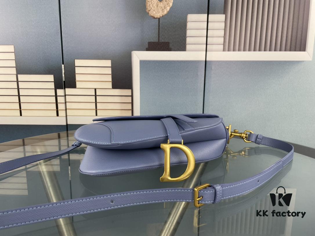 Large Size ♥️ Dior Saddle Bag, Vintage Pattern, Thin Shoulder Strap, Palm Texture Series [Includes Original Retail Box 🎁]