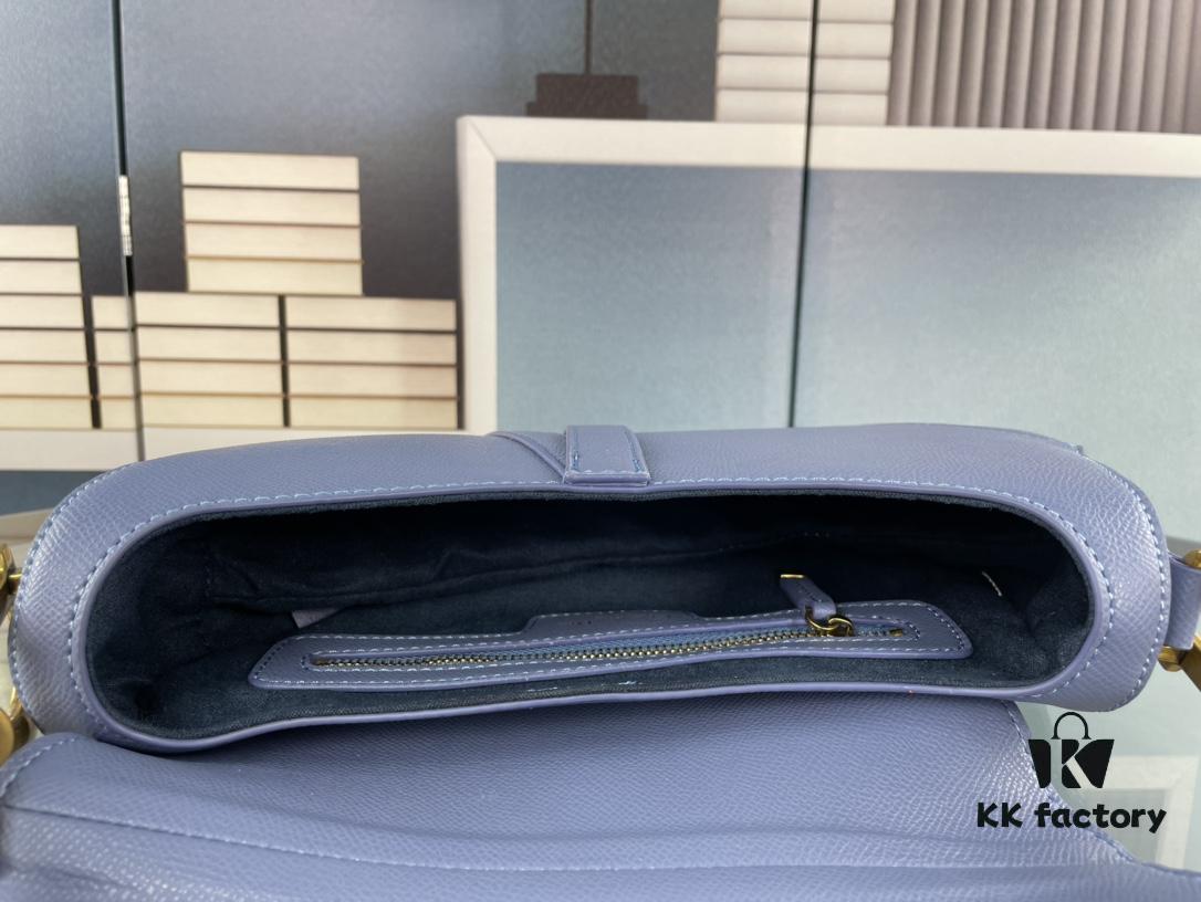 Large Size ♥️ Dior Saddle Bag, Vintage Pattern, Thin Shoulder Strap, Palm Texture Series [Includes Original Retail Box 🎁]