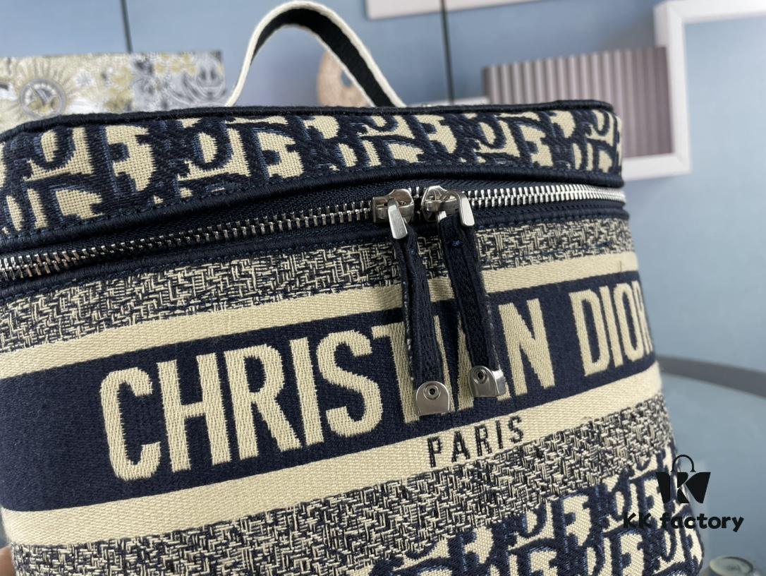 Dior DIOR Vintage Pattern Embroidered Hottest Makeup Pouch - Extra Large Capacity, Can Hold a Lot of Items, Essential for Travel