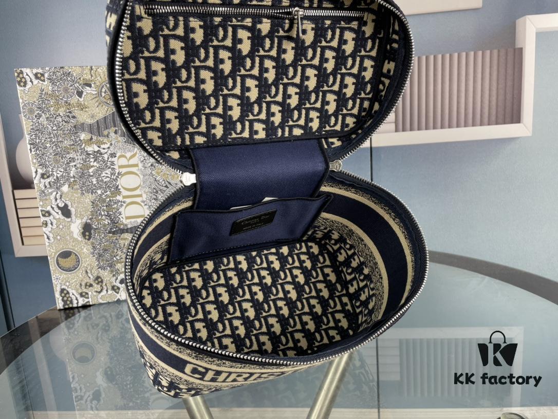 Dior DIOR Vintage Pattern Embroidered Hottest Makeup Pouch - Extra Large Capacity, Can Hold a Lot of Items, Essential for Travel