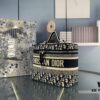 Dior DIOR Vintage Pattern Embroidered Hottest Makeup Pouch - Extra Large Capacity, Can Hold a Lot of Items, Essential for Travel