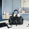 Dior Toujours Small Bag in Black Calfskin with Cannage Stitching