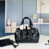 Dior Toujours Small Bag in Black Calfskin with Cannage Stitching