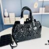 Medium Black Button Dior Toujours Bag