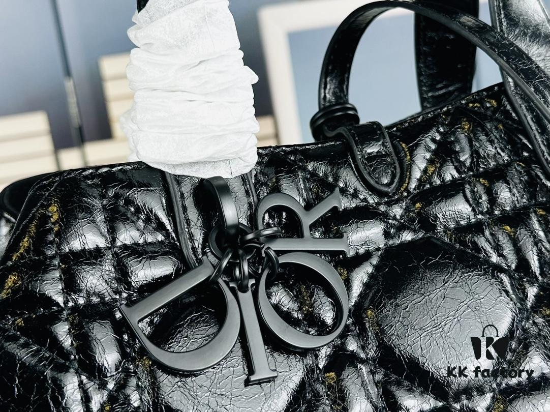 Medium Black Button Dior Toujours Bag