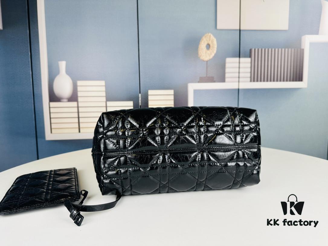 Medium Black Button Dior Toujours Bag