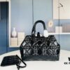 Medium Black Button Dior Toujours Bag