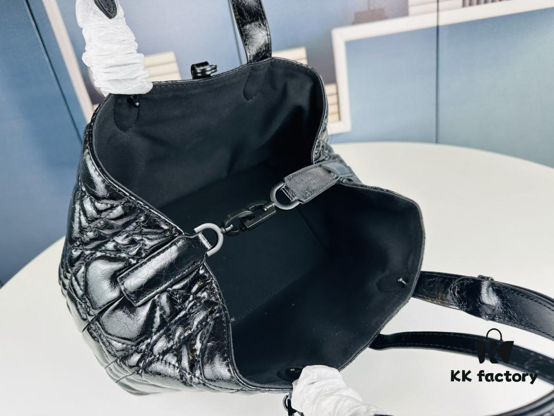 Medium Black Button Dior Toujours Bag