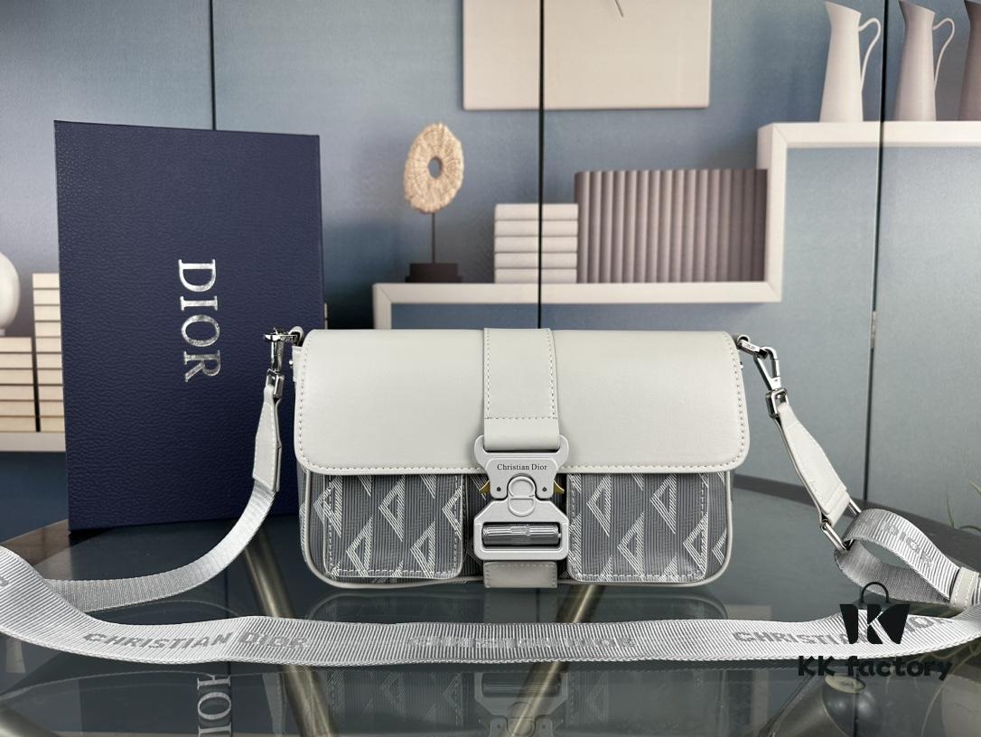 Dior Gray Black Hit the Road Bag with Shoulder Strap