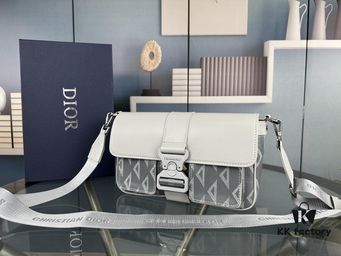 Dior Gray Black Hit the Road Bag with Shoulder Strap
