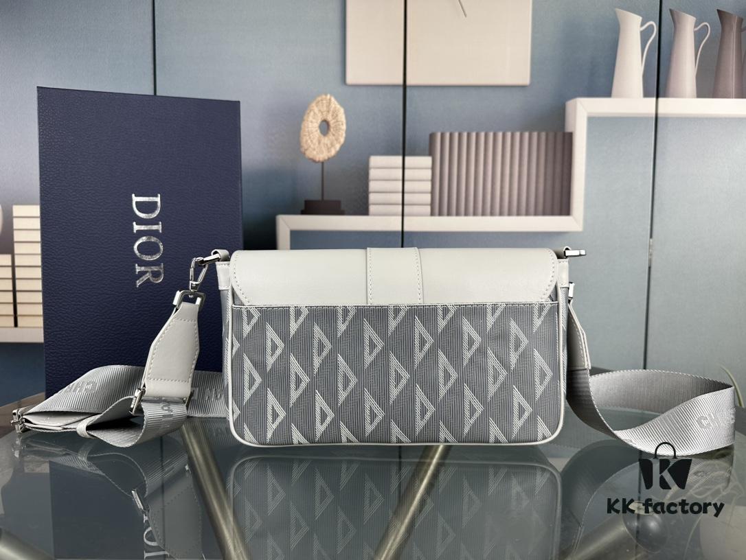 Dior Gray Black Hit the Road Bag with Shoulder Strap