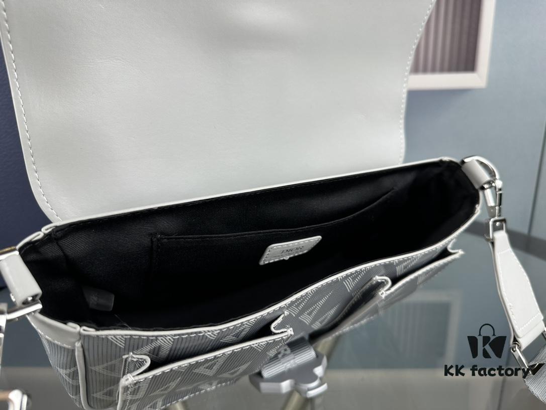 Dior Gray Black Hit the Road Bag with Shoulder Strap