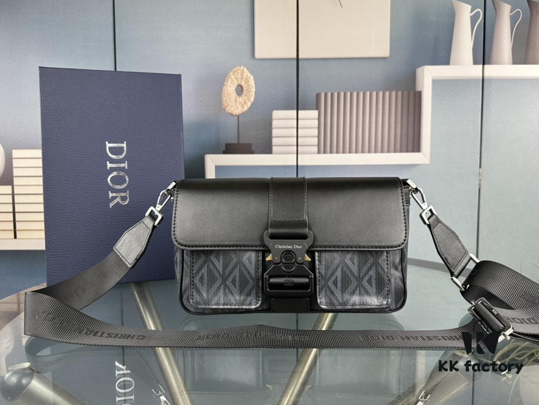 Top-Grade Original Dior Grey Black Hit the Road Shoulder Bag