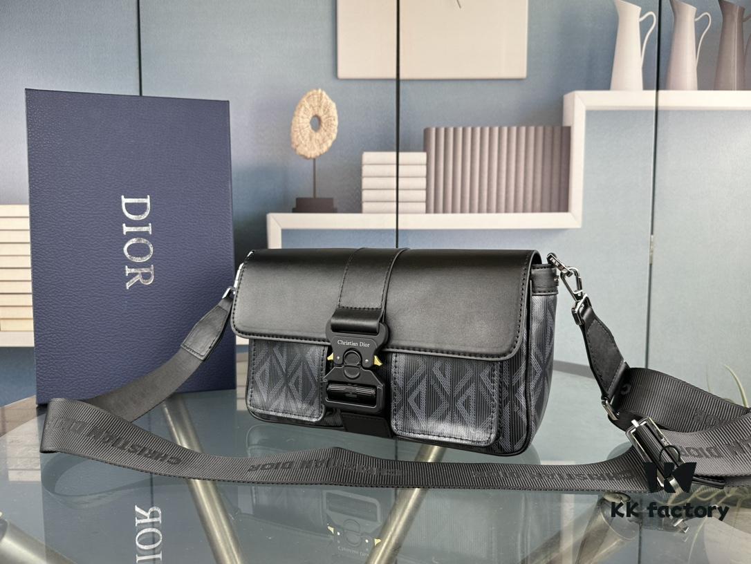 Top-Grade Original Dior Grey Black Hit the Road Shoulder Bag