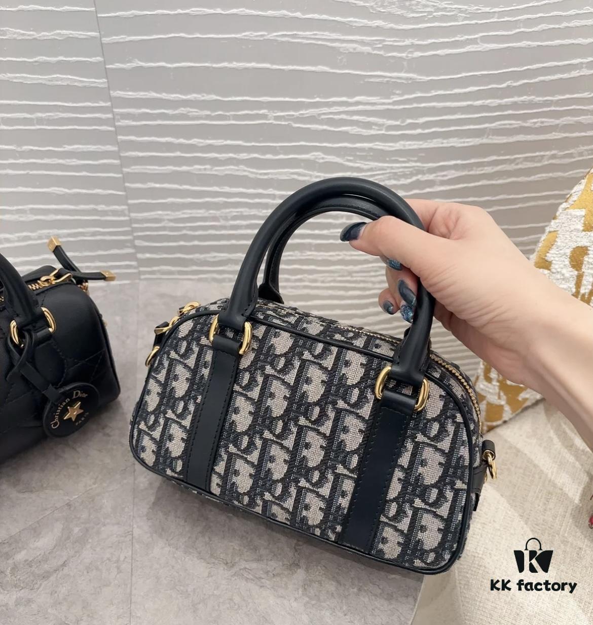 New Arrival in Stock!! Dior Top Quality D-Vibe Bowling Mini Bag in Blue Oblique Print