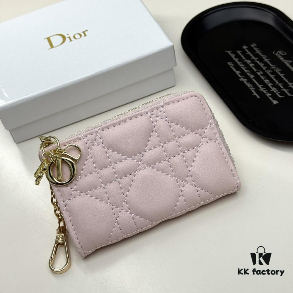 Dior 4778 Small Leather Pouch in Black and Pink